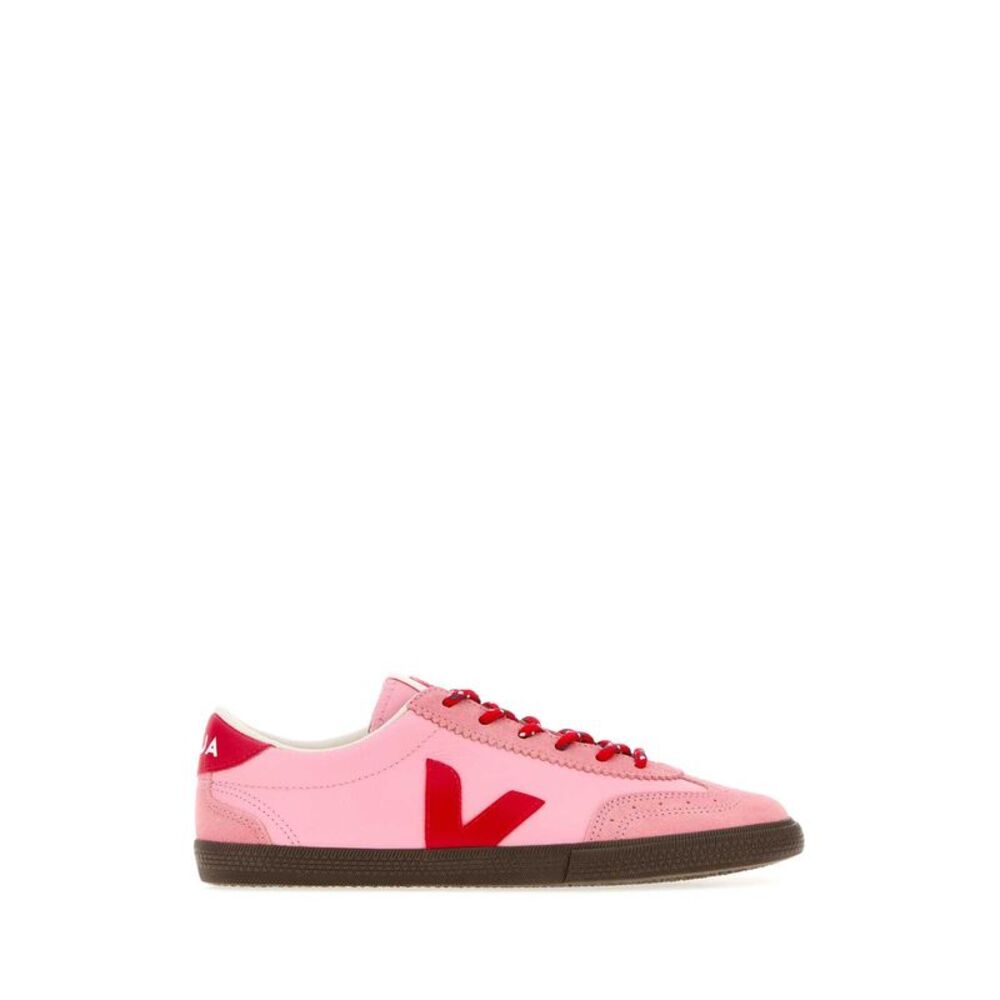 Veja Women Dark Pink Leather Volley O.T. Sneakers